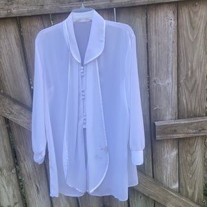 White translucent blouse estimated to be a size 2X